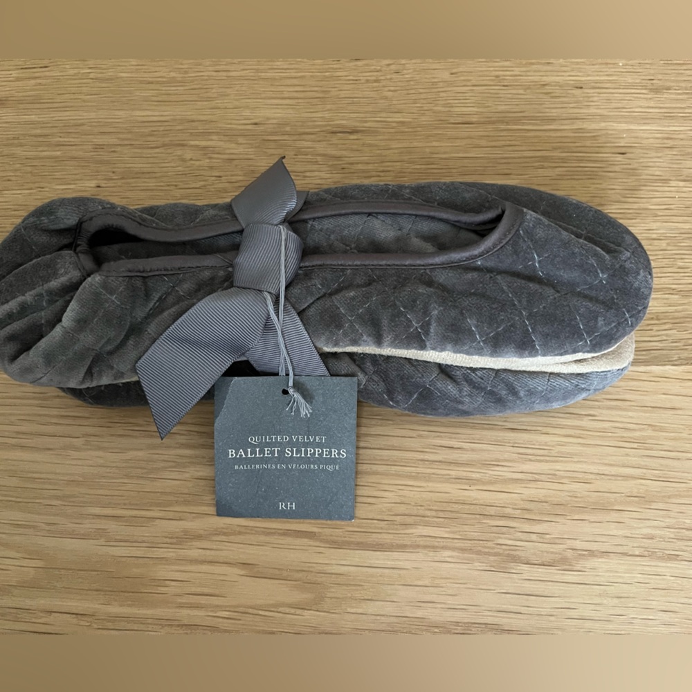 New Restoration Hardware RH Quilted Velvet Ballet Slippers
